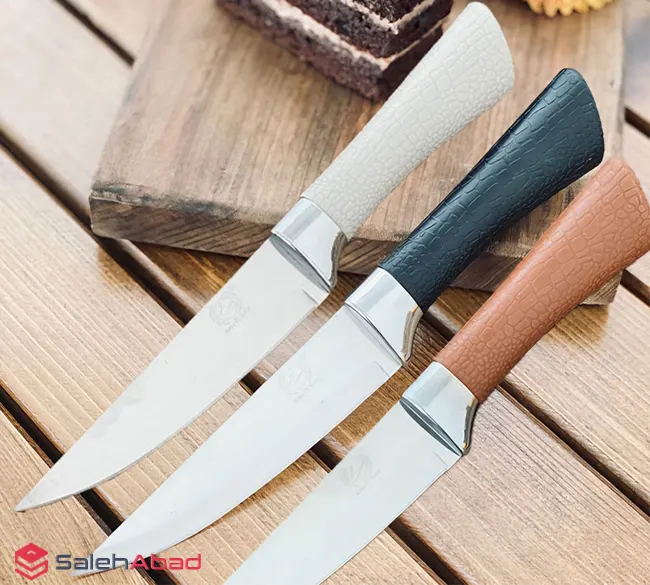 فروش عمده چاقو آشپزخانه دسته پلاستیکی طرح چرم