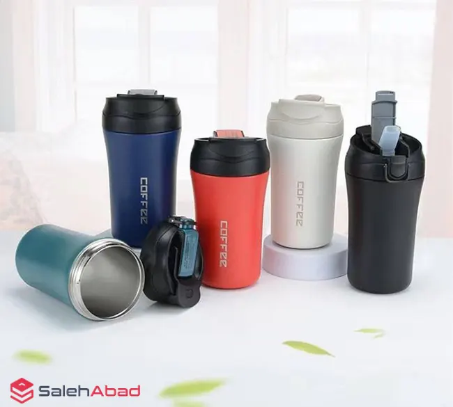 فروش عمده تراول ماگ دو قفله کافی رنگی