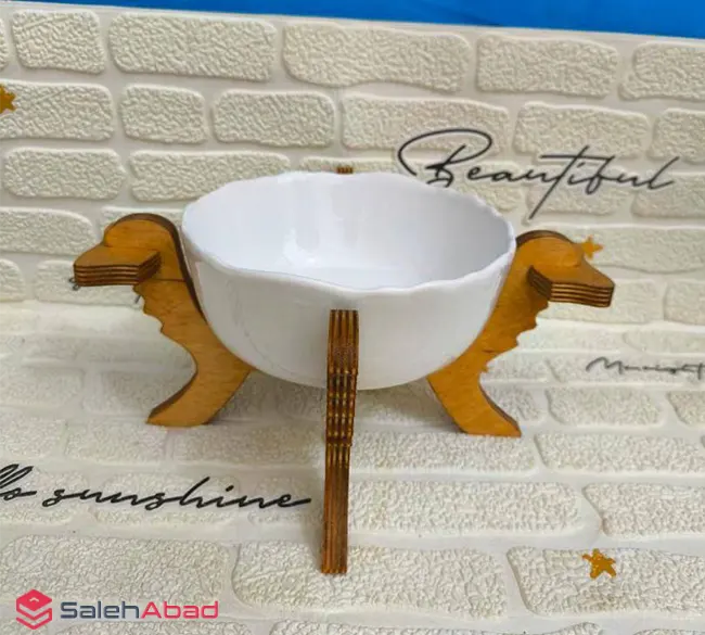 فروش عمده کاسه پذیرایی سرامیک پایه چوبی