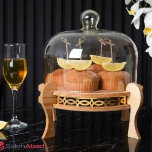 فروش عمده کیک خوری چوبی پایه دار هیوا