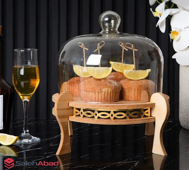 فروش عمده کیک خوری چوبی پایه دار هیوا