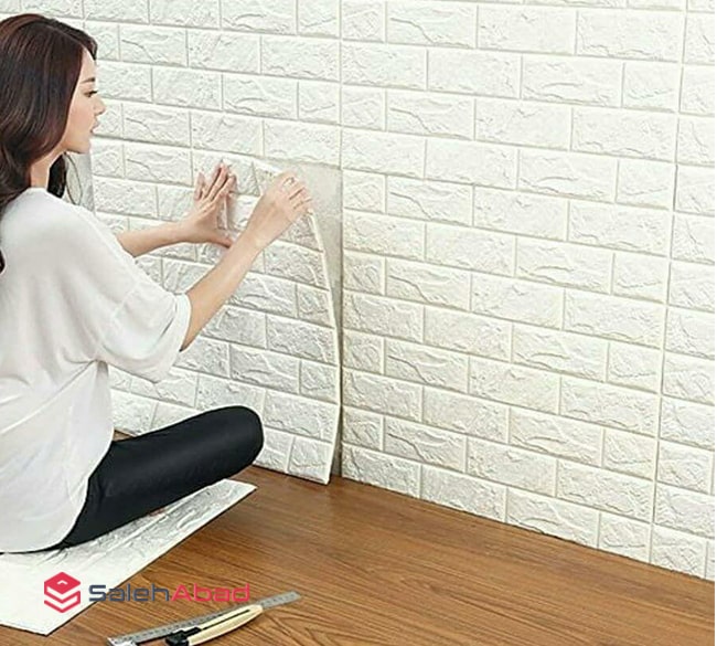 خرید عمده دیوار پوش فومی طرح آجر سفید