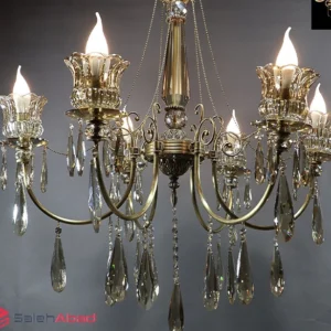 فروش عمده لوستر فلزی 6 شاخه لاله دار