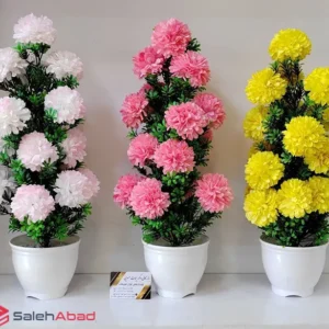 فروش عمده گلدان گل مصنوعی داوودی ۱۹ گل