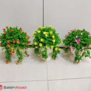 فروش عمده گلدان گل مصنوعی شمشاد آویزی