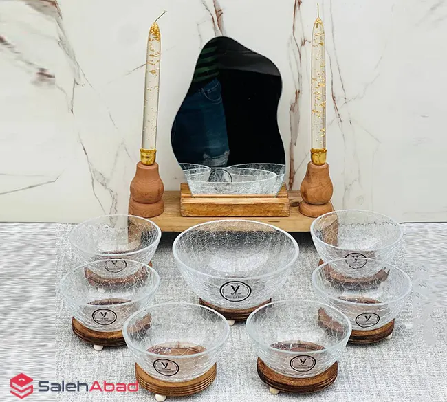 فروش عمده مجموعه هفت سین آبگز زیره چوبی