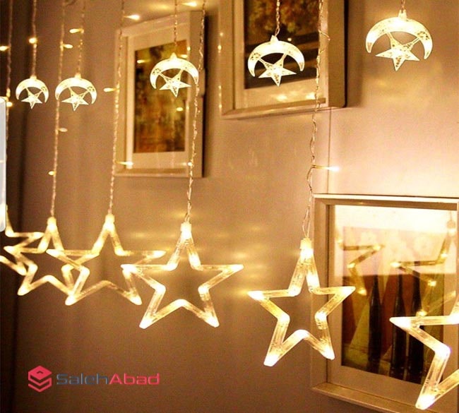 فروش عمده ریسه پرده ای طرح ماه و ستاره