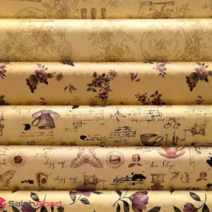 فروش عمده سفره و رومیزی طلائی گلدار