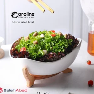 فروش عمده ظرف سالاد خوری پایه‌ چوبی