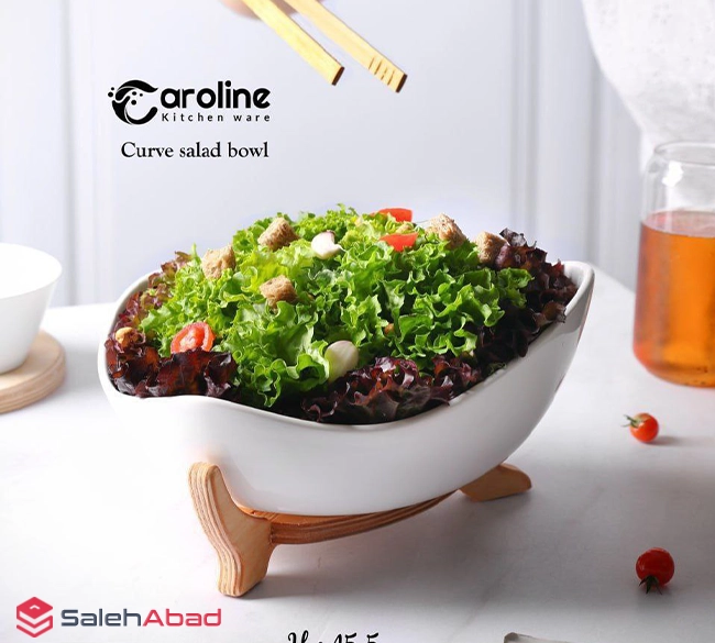 فروش عمده ظرف سالاد خوری پایه چوبی