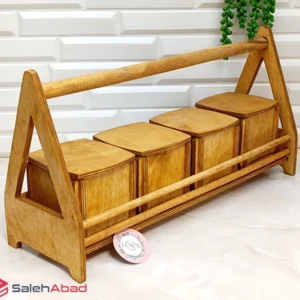 فروش عمده ست جا ادویه ای استند چوبی