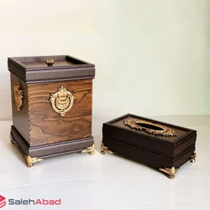 فروش عمده جا دستمال و سطل زباله چوبی