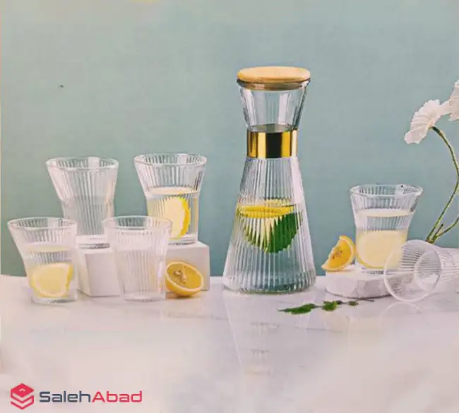 فروش عمده ست پارچ و لیوان شیار دار 6 نفره