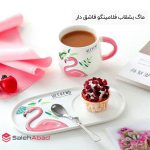 فروش عمده ماگ بشقاب فلامینگو قاشق دار