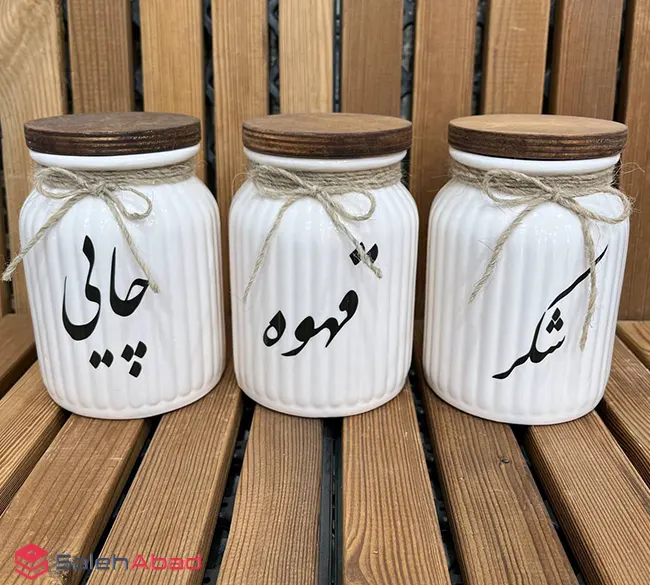 فروش عمده بانکه سرامیکی شیاردار درب چوبی