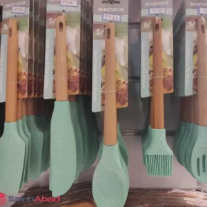 فروش عمده ابزار سیلیکونی دسته چوبی