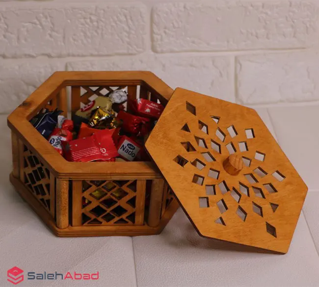 فروش عمده شکلات خوری شش ضلعی چوبی