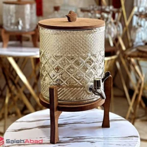 فروش عمده کلمن شیشه ای یک طبقه چوبی