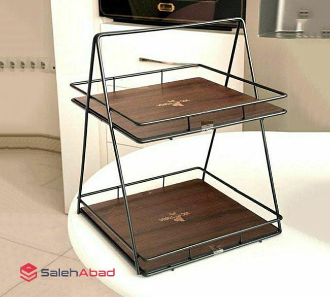 فروش عمده استند رومیزی دو طبقه کف چوبی
