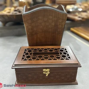 فروش عمده ست جا دستمالی و سطل زباله چوبی