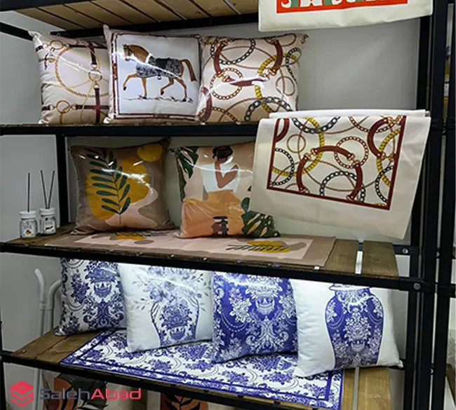 فروش عمده ست کوسن و رانر رومیزی طرح دار