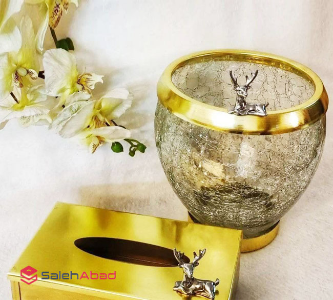 فروش عمده سطل و جا دستمال آبگز طرح گوزن