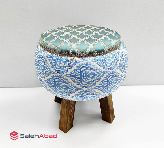 فروش عمده پاف پایه چوبی طرح مراکشی