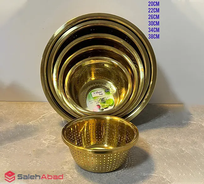 فروش عمده آبکش استیل 6 پارچه یونیک