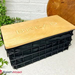 فروش عمده سبد نان فلزی درب چوبی