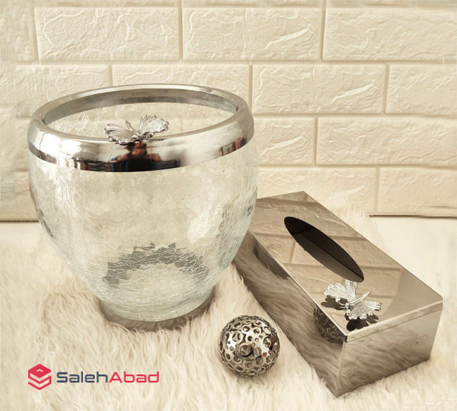 فروش عمده سطل و جا دستمال شیشه آبگز