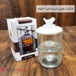 فروش عمده شکلات خوری شیشه ای 2 طبقه