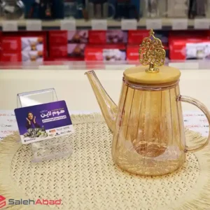 فروش عمده قوری پیرکس شامپاینی درب چوبی