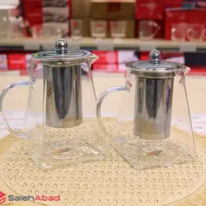 فروش عمده قوری پیرکس صافی دار مربعی