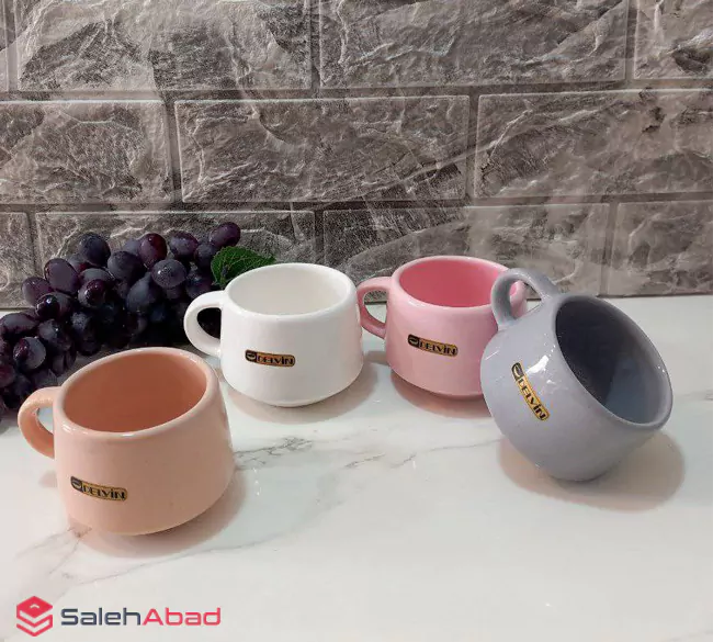 فروش عمده ماگ کوتاه رنگی ساده