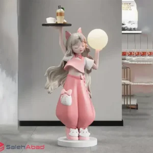 فروش عمده مجسمه طرح دختر سینی به دست