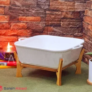فروش عمده تابه سرامیکی مربع استند چوبی