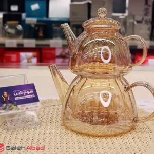 فروش عمده کتری قوری پیرکس شامپاینی شیاردار