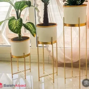 فروش عمده استند گلدان فلزی 3 عددی