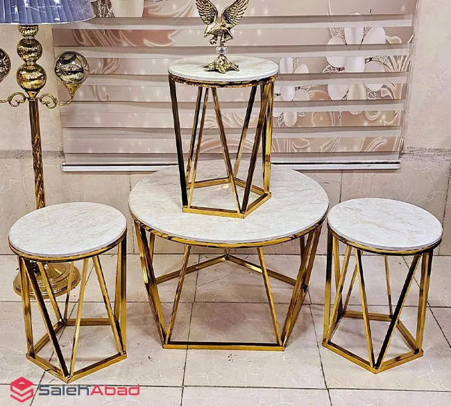 فروش عمده جلو مبلی و میز عسلی گرد سنگی