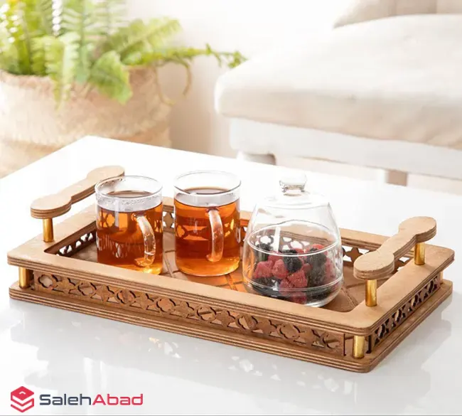 فروش عمده سینی پذیرایی چوبی نرده دار