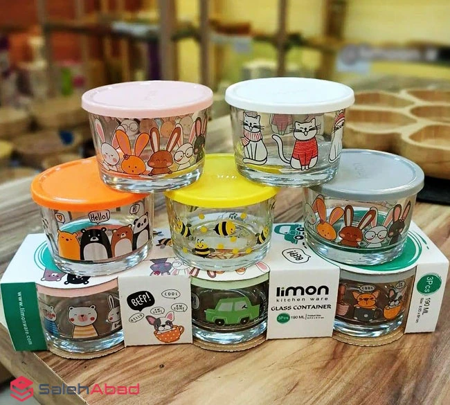 فروش عمده ظرف شیشه ای گرد درب دار