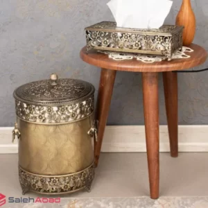 فروش عمده سطل و جا دستمال آنتیک طرح گل