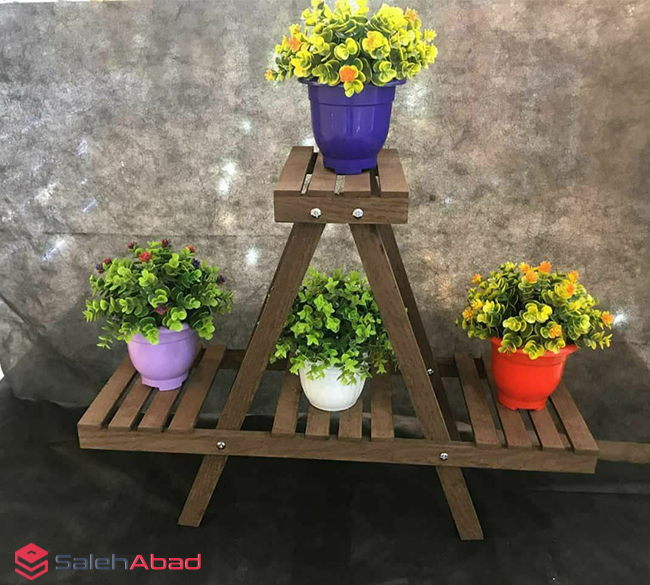 فروش عمده استند گلدان هرمی دو طبقه