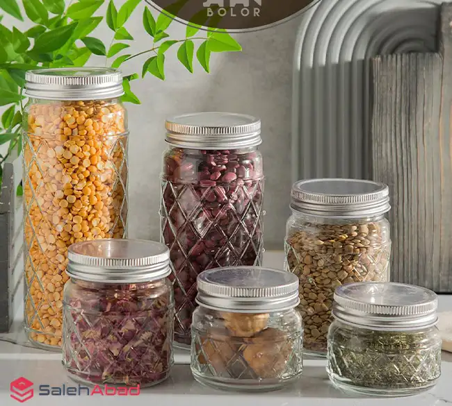 فروش عمده بانکه حبوبات شیشه ای 6 سایز