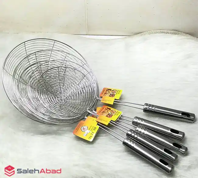 فروش عمده توری روغن گیر استیل دسته دار