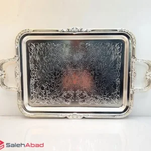 فروش عمده سینی چای فلزی مستطیلی دسته دار