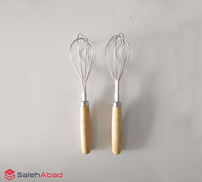 فروش عمده همزن استیل دسته چوبی