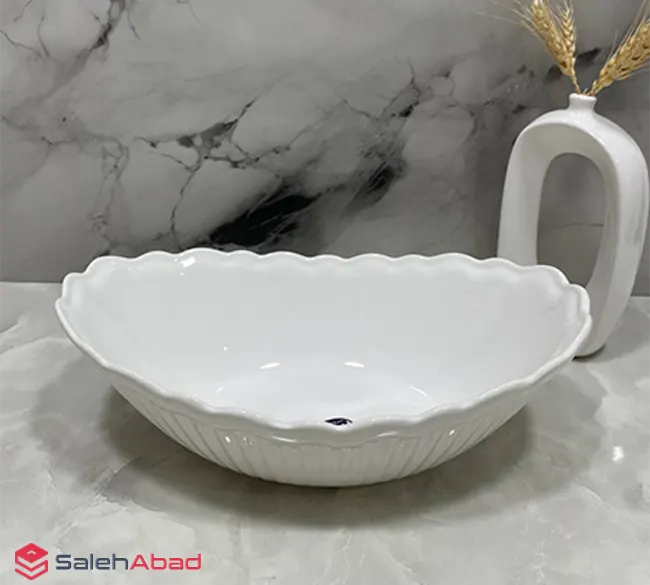فروش عمده کاسه سالاد بیضی لبه دالبری