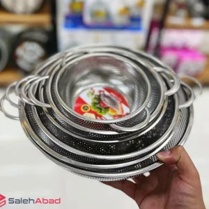 فروش عمده آبکش استیل پانچی 6 عددی