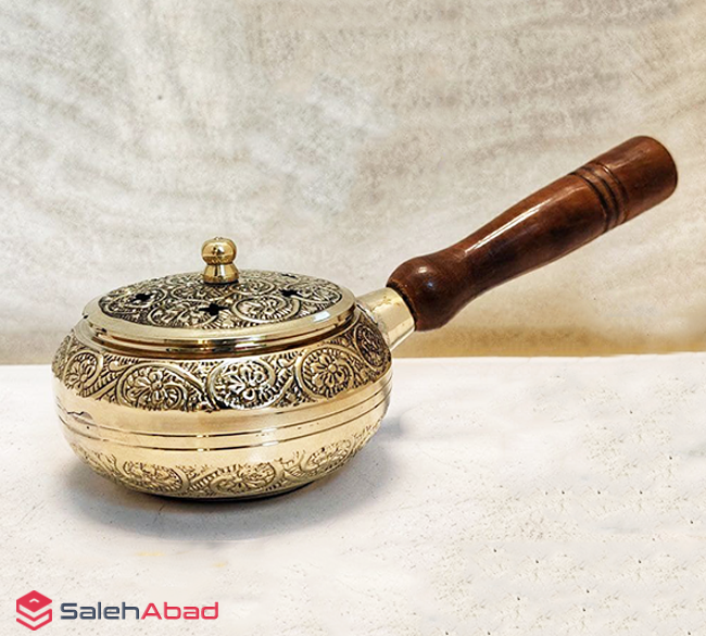 فروش عمده اسپند دود کن برنجی دسته چوبی